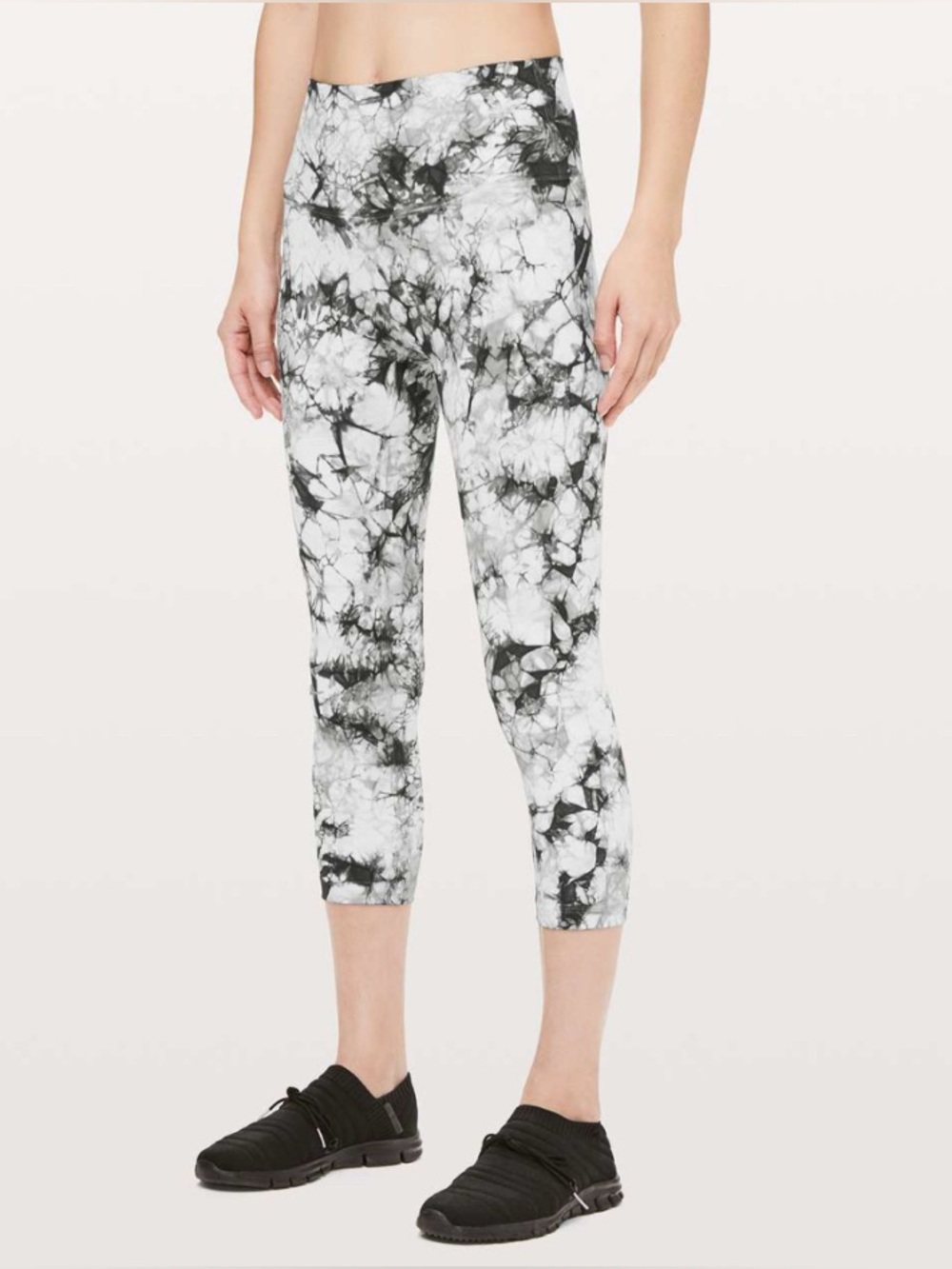 Lululemon Wunder Under Crop Hi-Rise size 10  Antique White Cement Grey